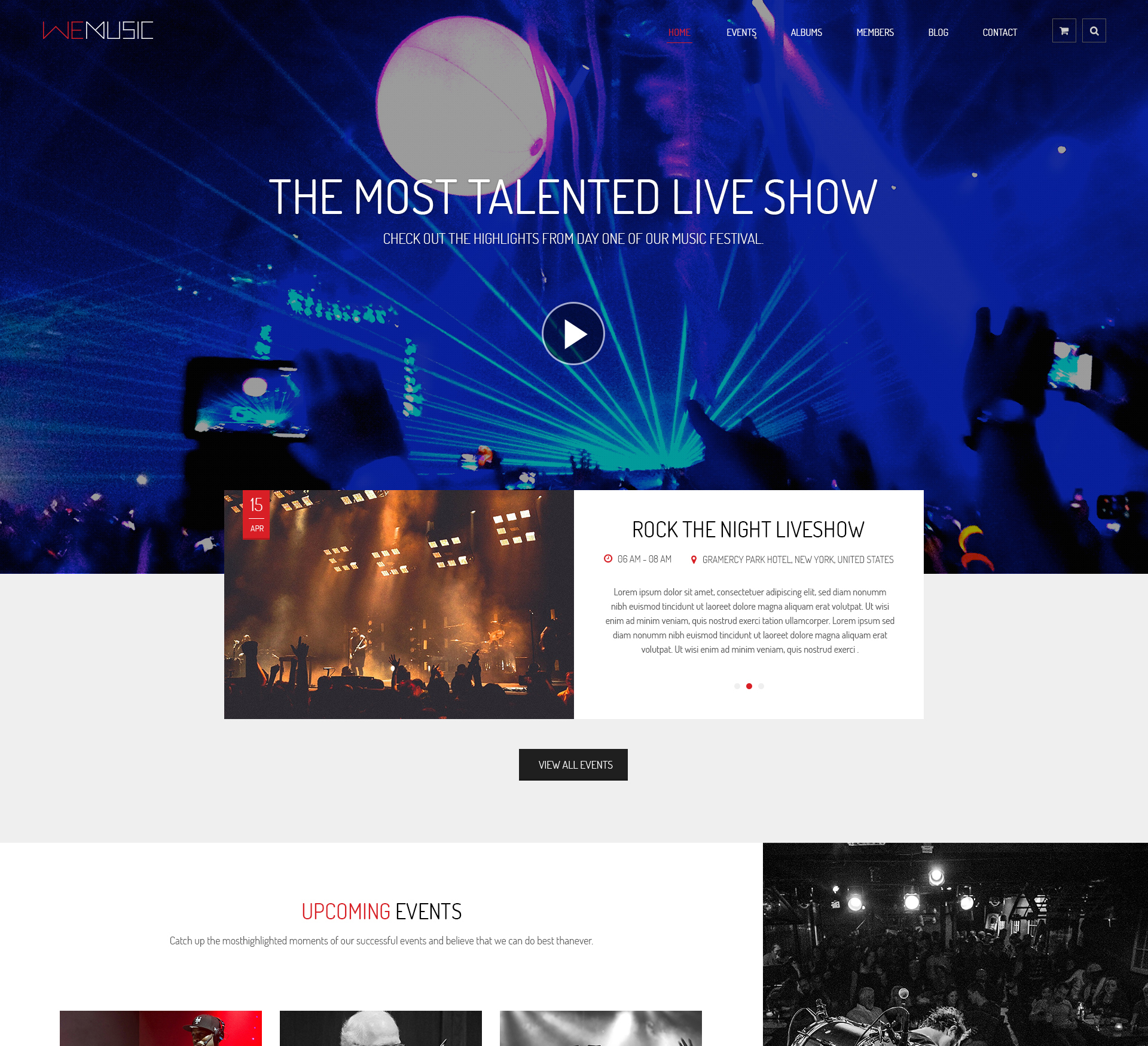 music band event wordpress theme