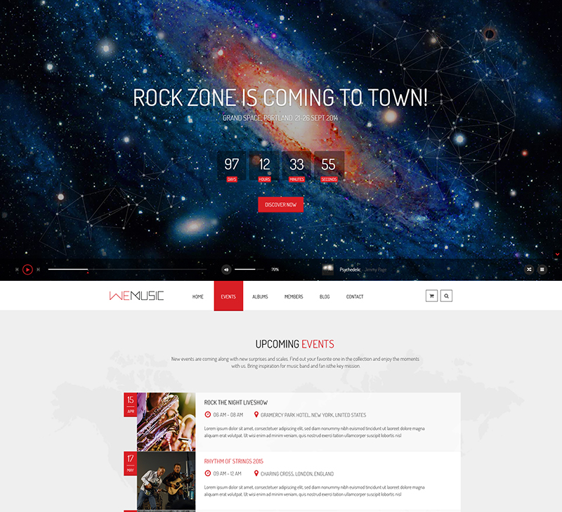 music band event wordpress theme