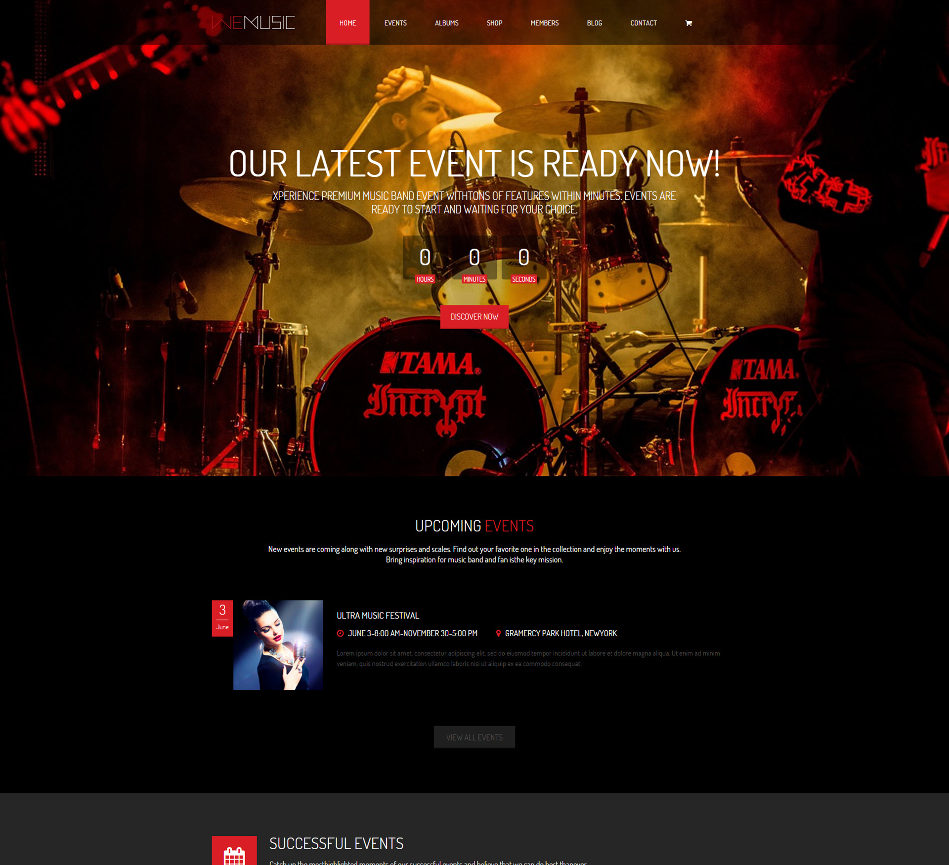 music band event wordpress theme