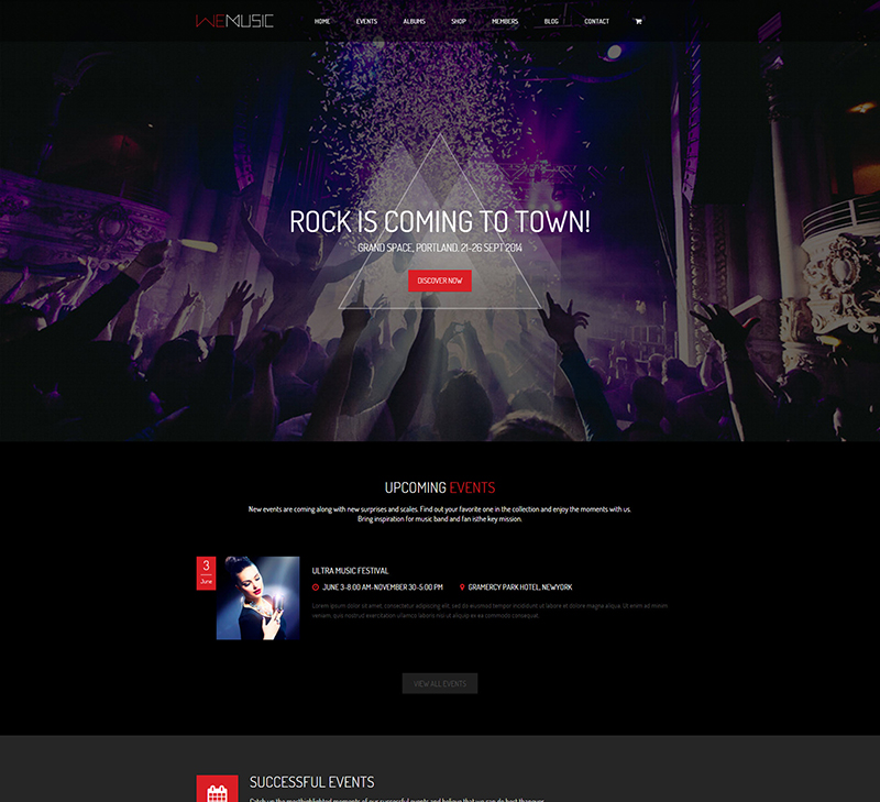 music band event wordpress theme